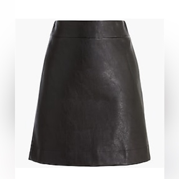 J. Crew NWT black faux Leather Aline Skirt women’s size 00 - Picture 4 of 11